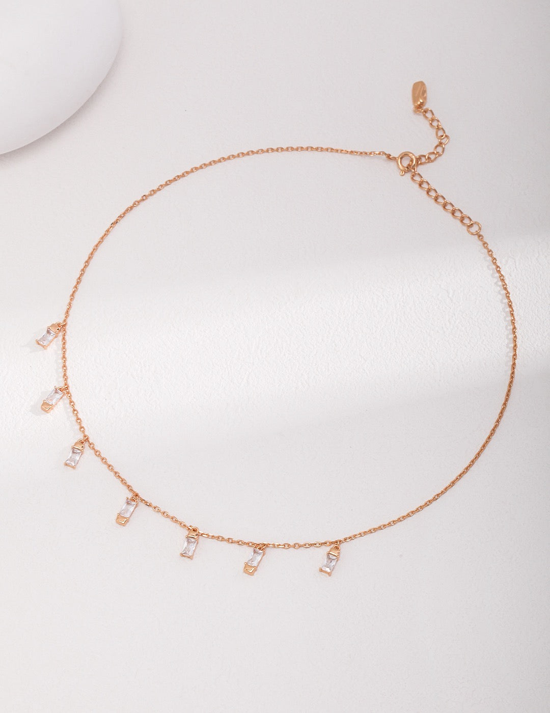 Baguette Fringe Drop Necklace
