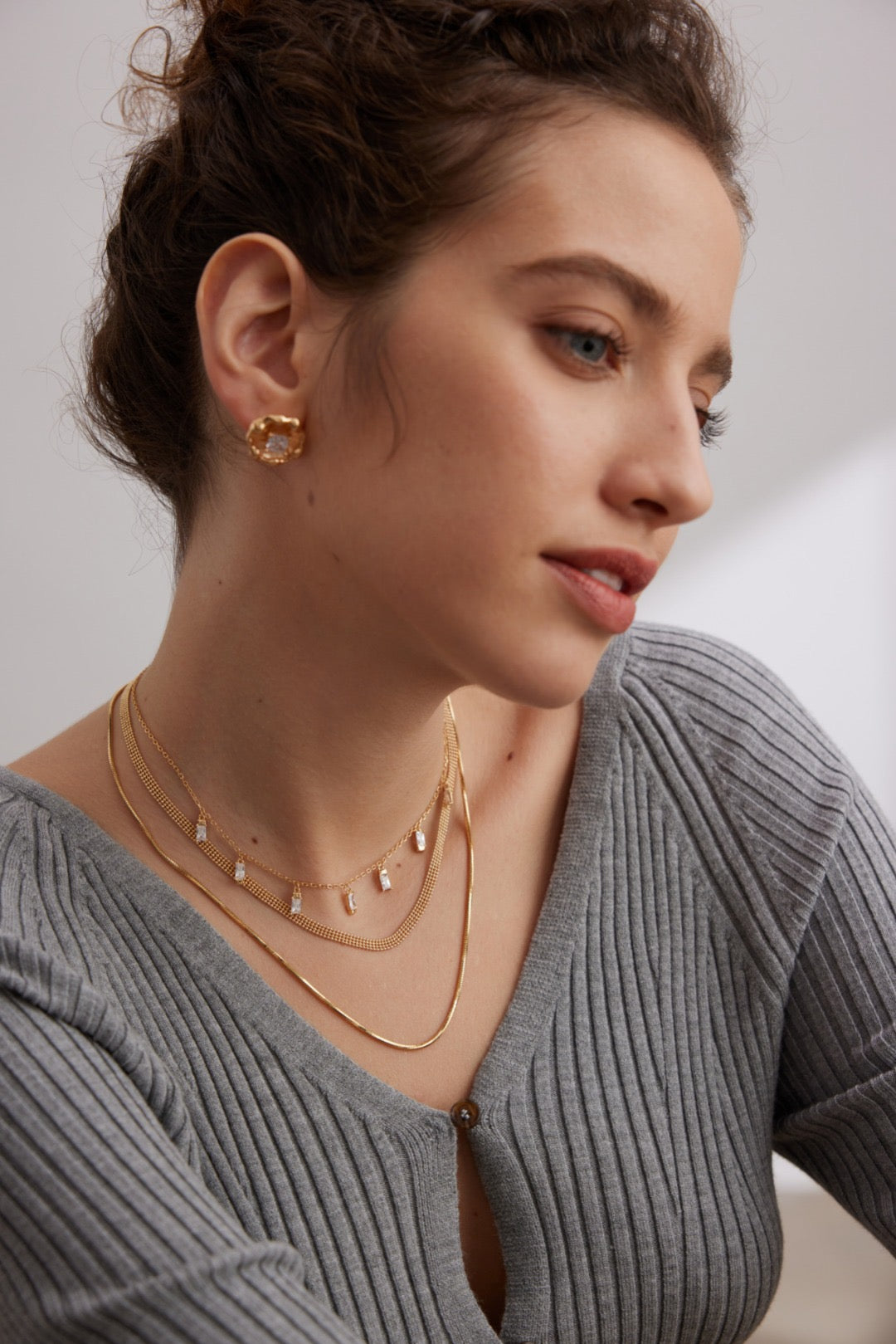 Baguette Fringe Drop Necklace