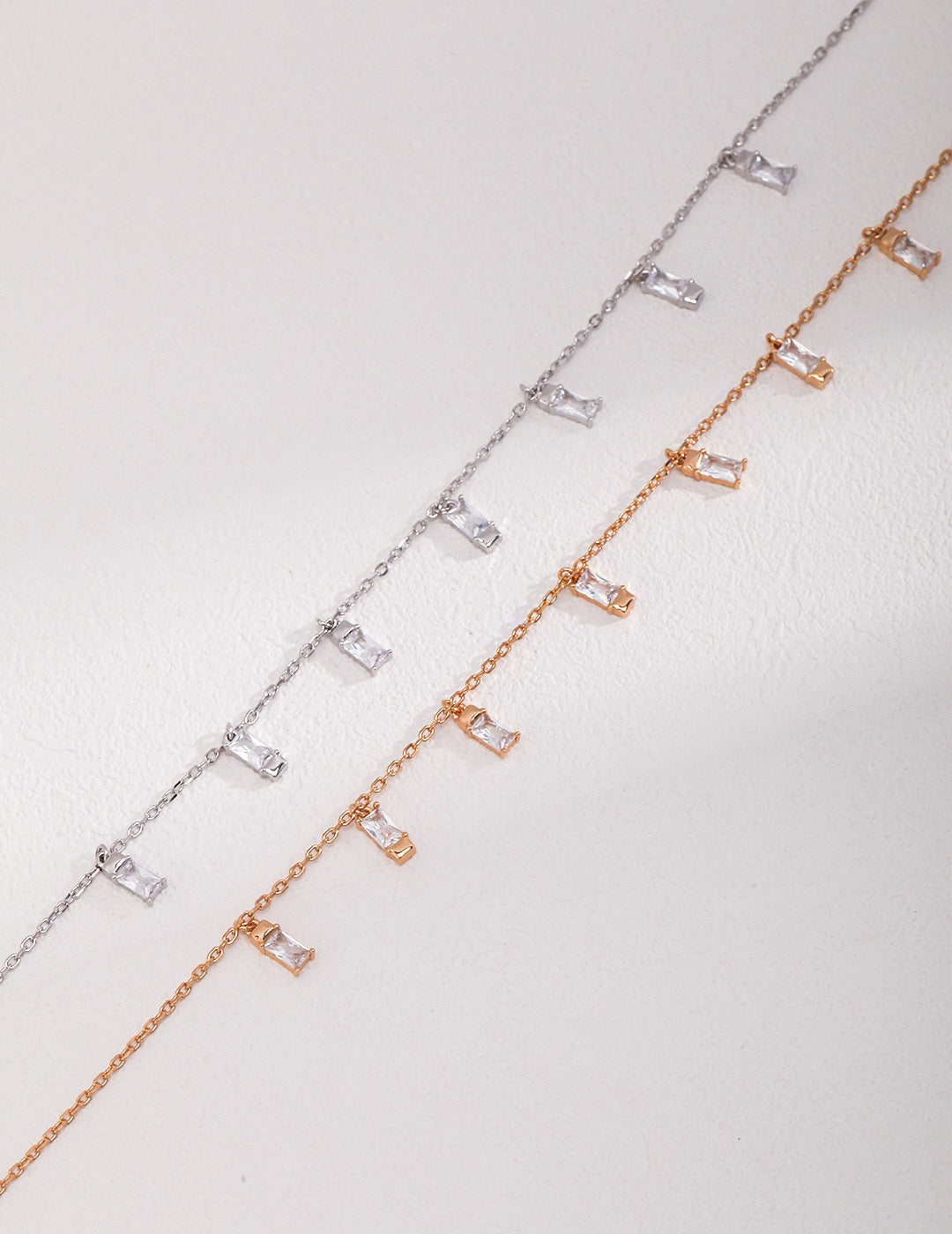 Baguette Fringe Drop Necklace