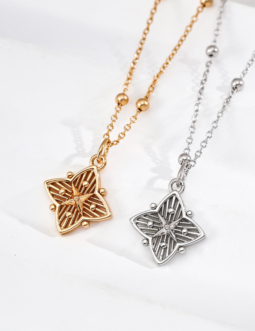 Celestial Star Compass Pendant Necklace