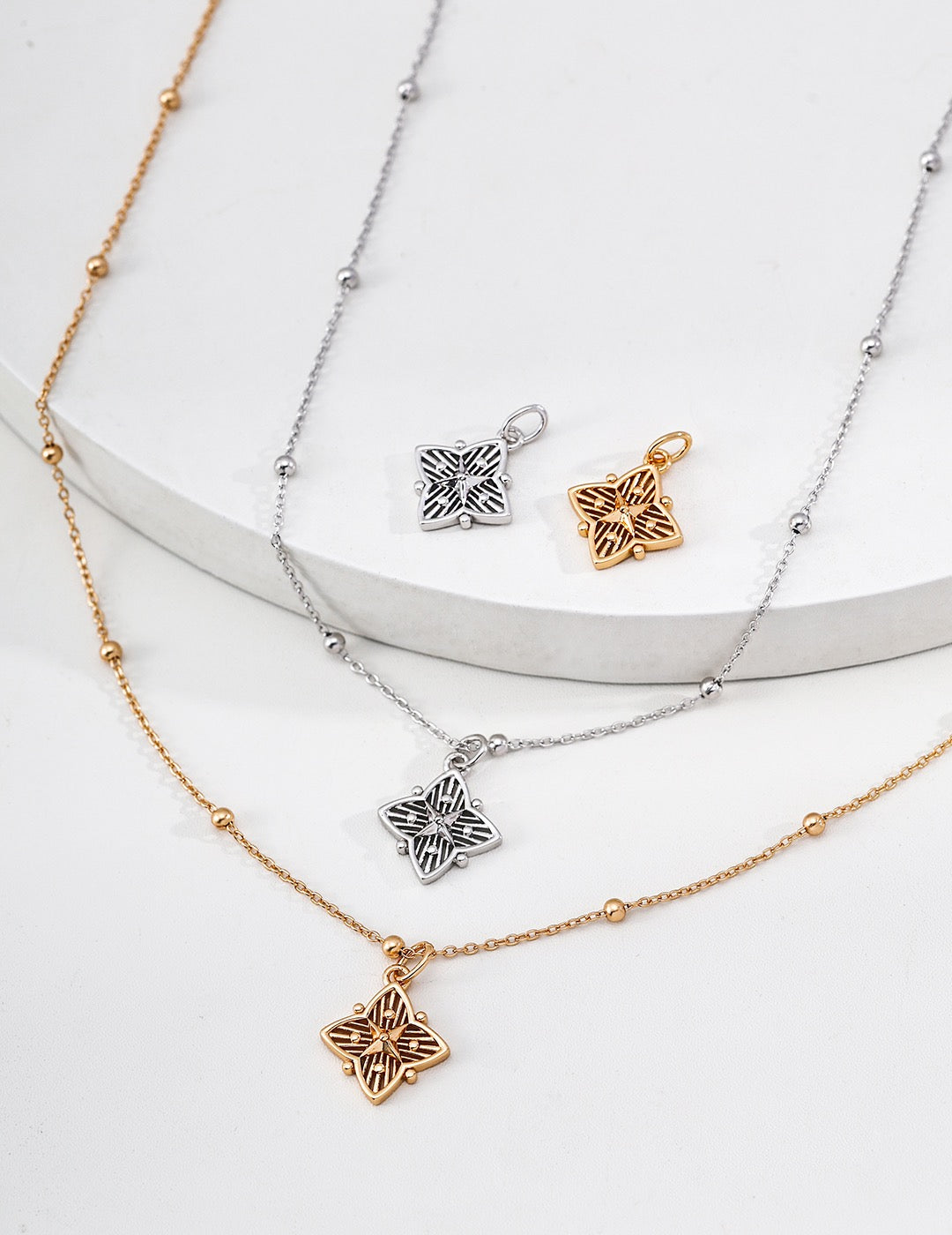 Celestial Star Compass Pendant Necklace