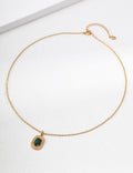 Velvet Stone Medallion Necklace