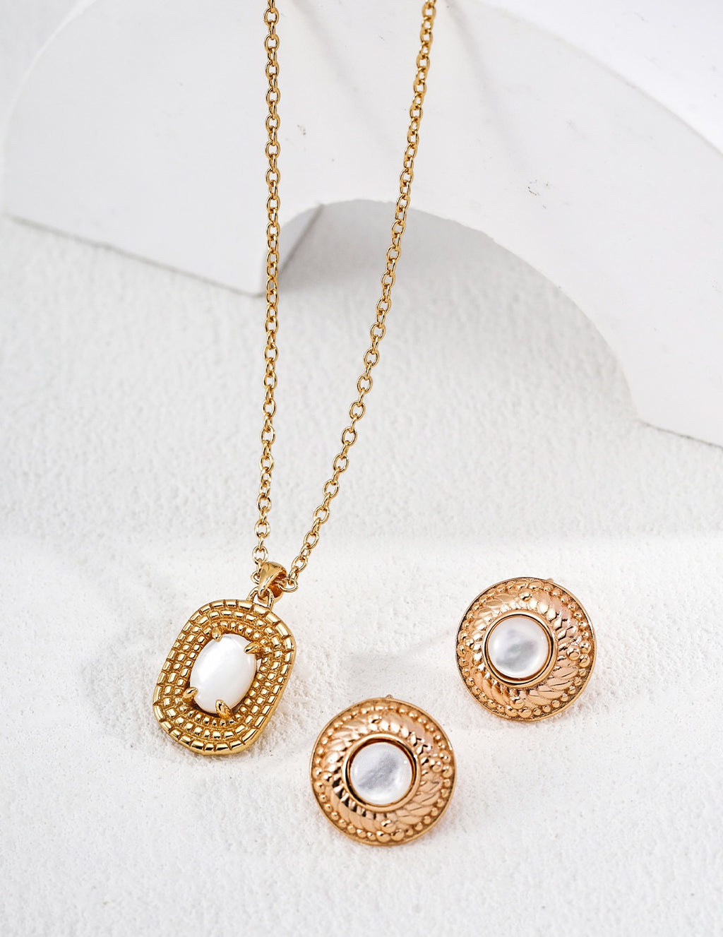 Velvet Stone Medallion Necklace