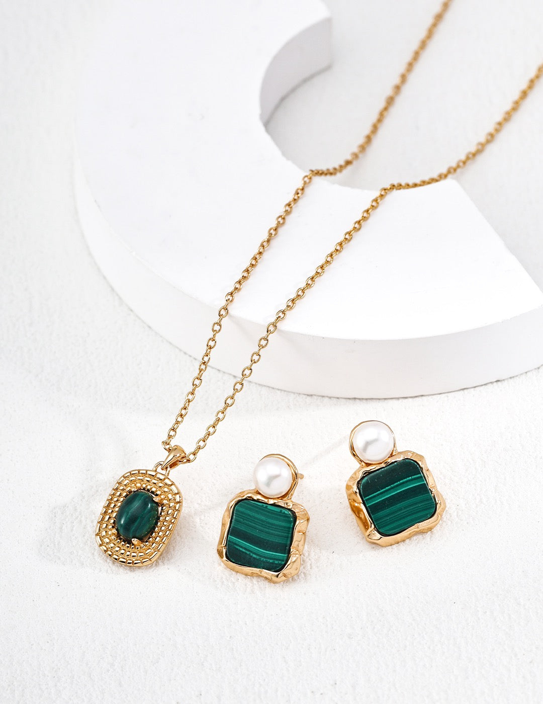 Velvet Stone Medallion Necklace