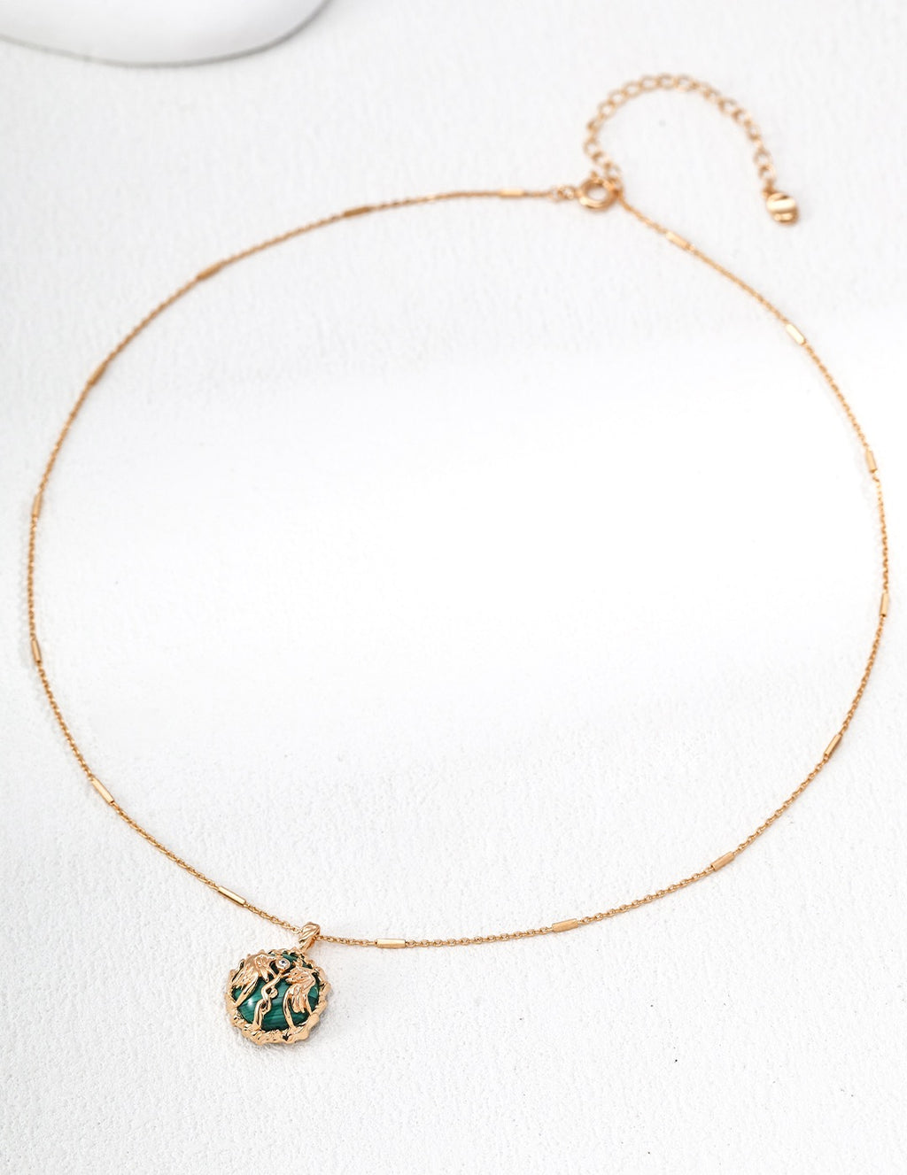 Jade Crane Medallion Necklace