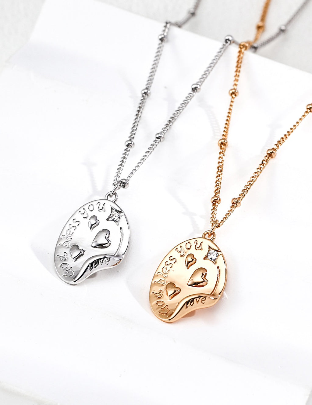 God Bless You Love Sentiment Necklace