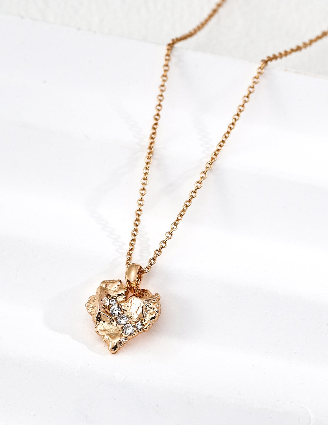 Raw Heart Pendant Necklace