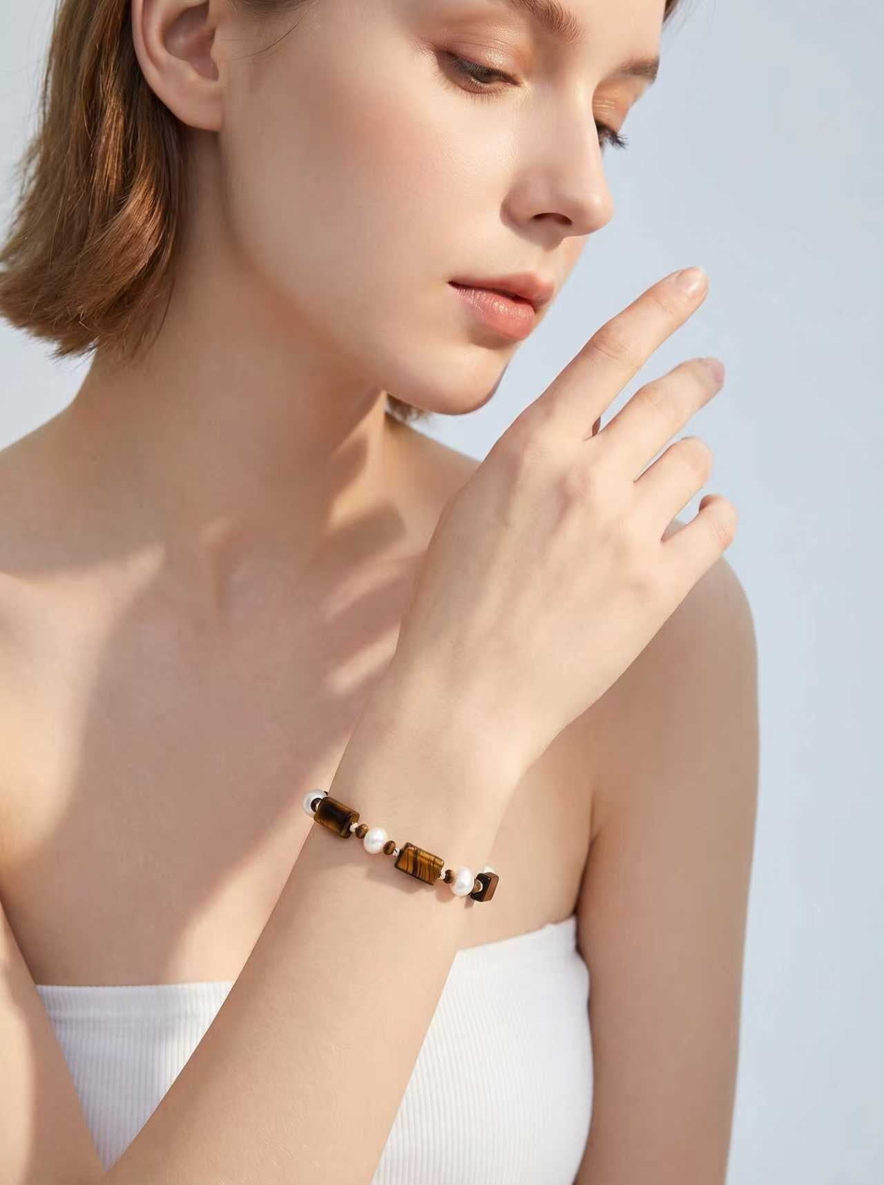 Terra Tiger's Eye & Pearl Bracelet