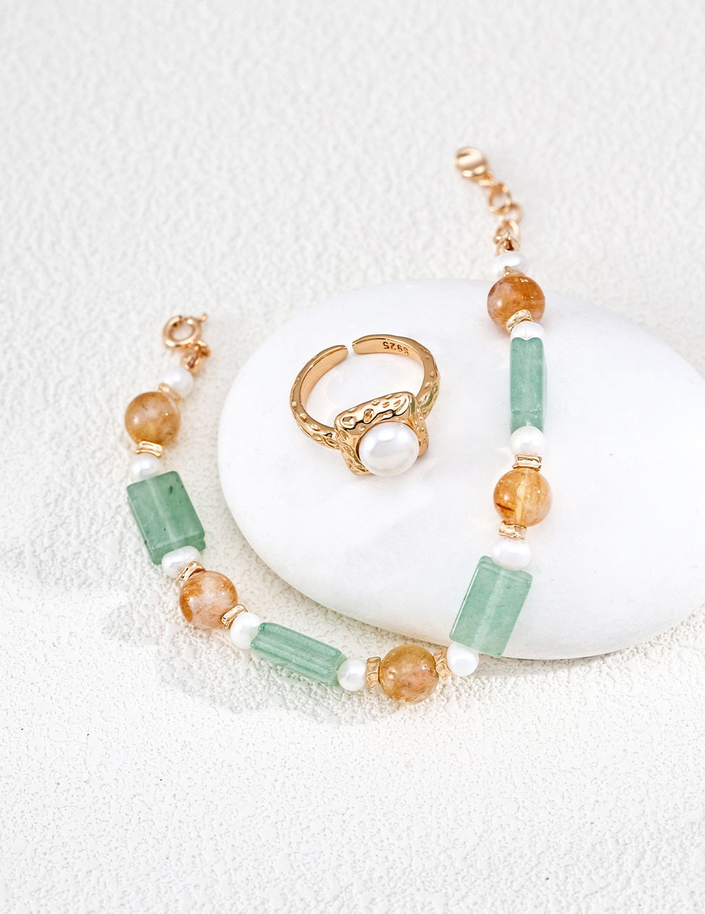Jardin Jasper & Quartz Pearl Bracelet
