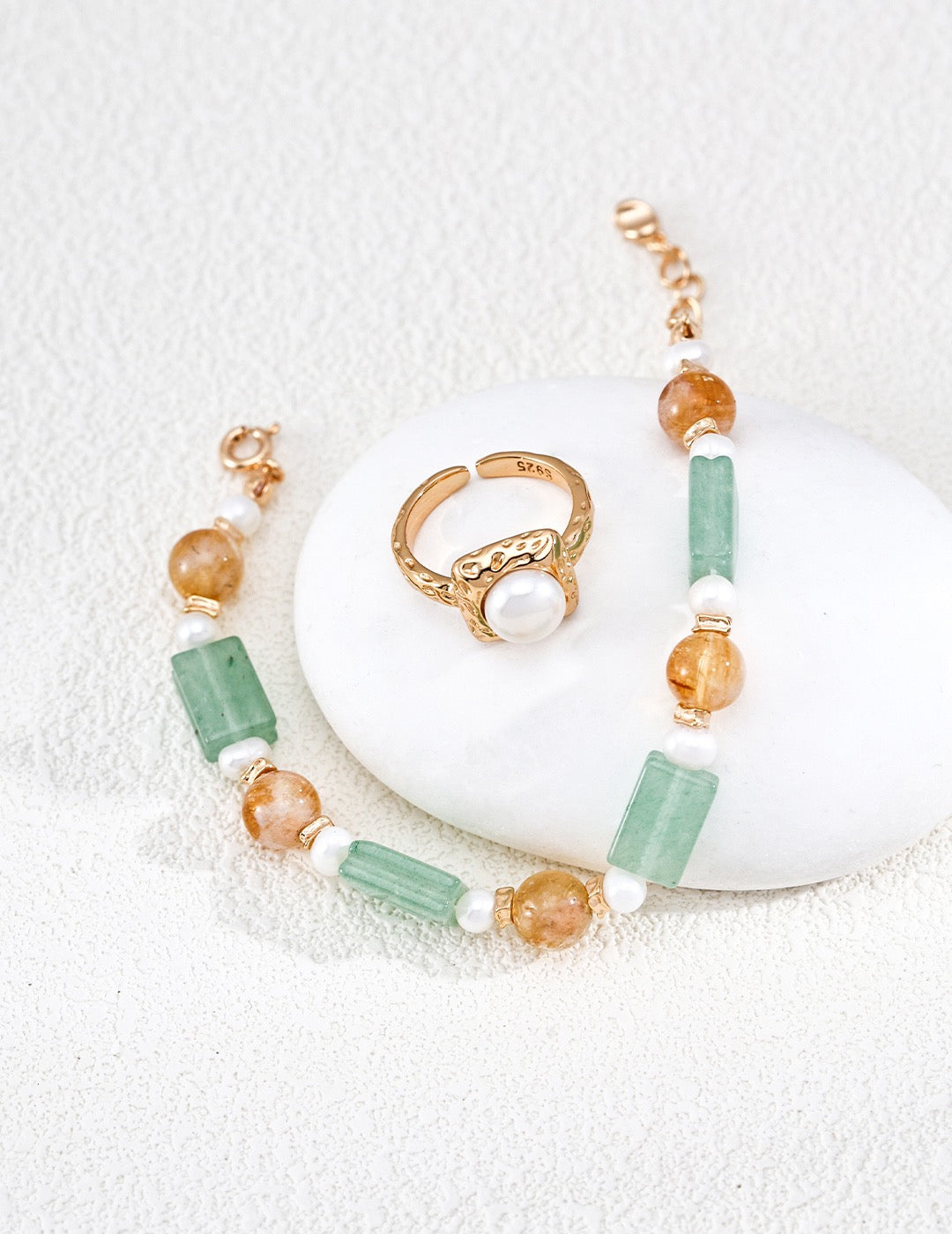 Jardin Jasper & Quartz Pearl Bracelet