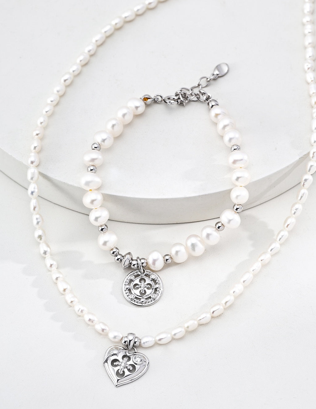 Médaillon Pearl Coin Charm Bracelet