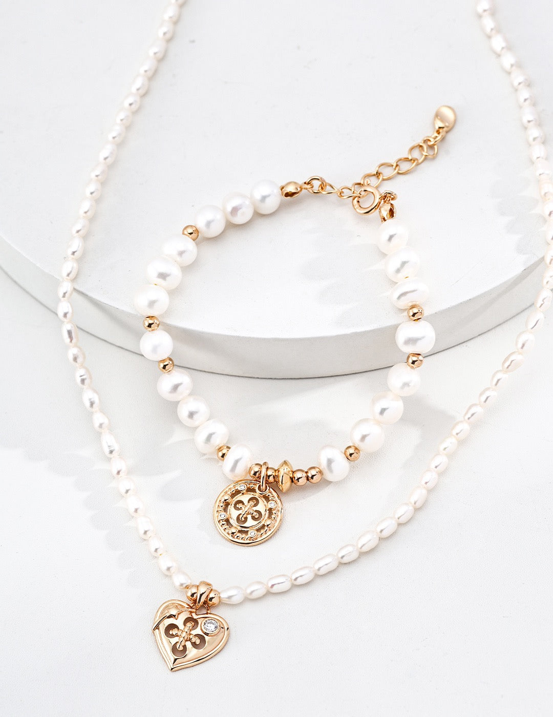 Médaillon Pearl Coin Charm Bracelet