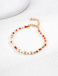 Braise Agate & Nacre Beaded Bracelet