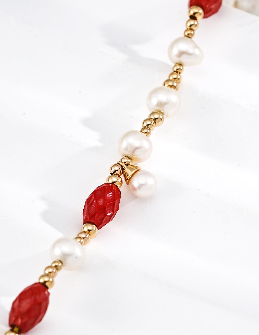 Cinnabar & Pearl Bracelet