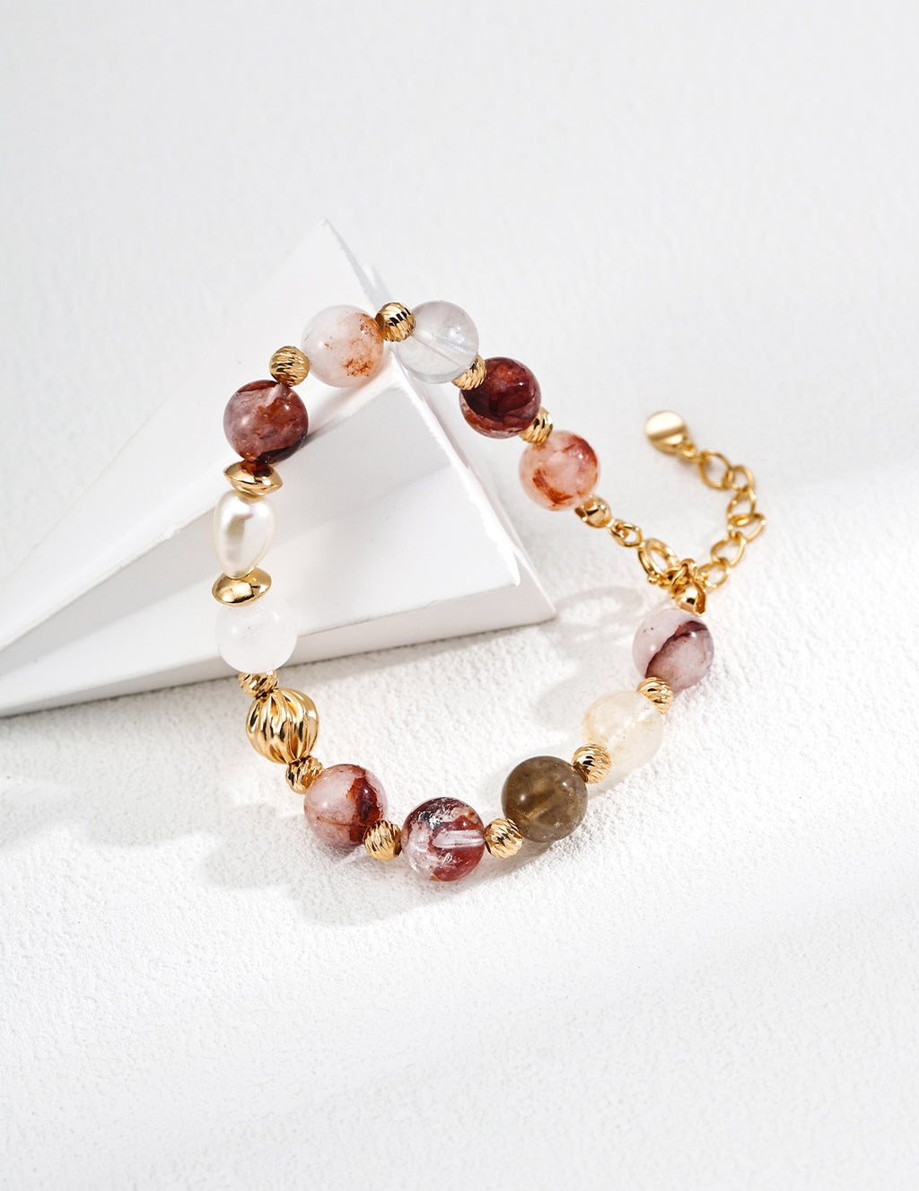 Fire Quartz & Pearl Soleil Bracelet