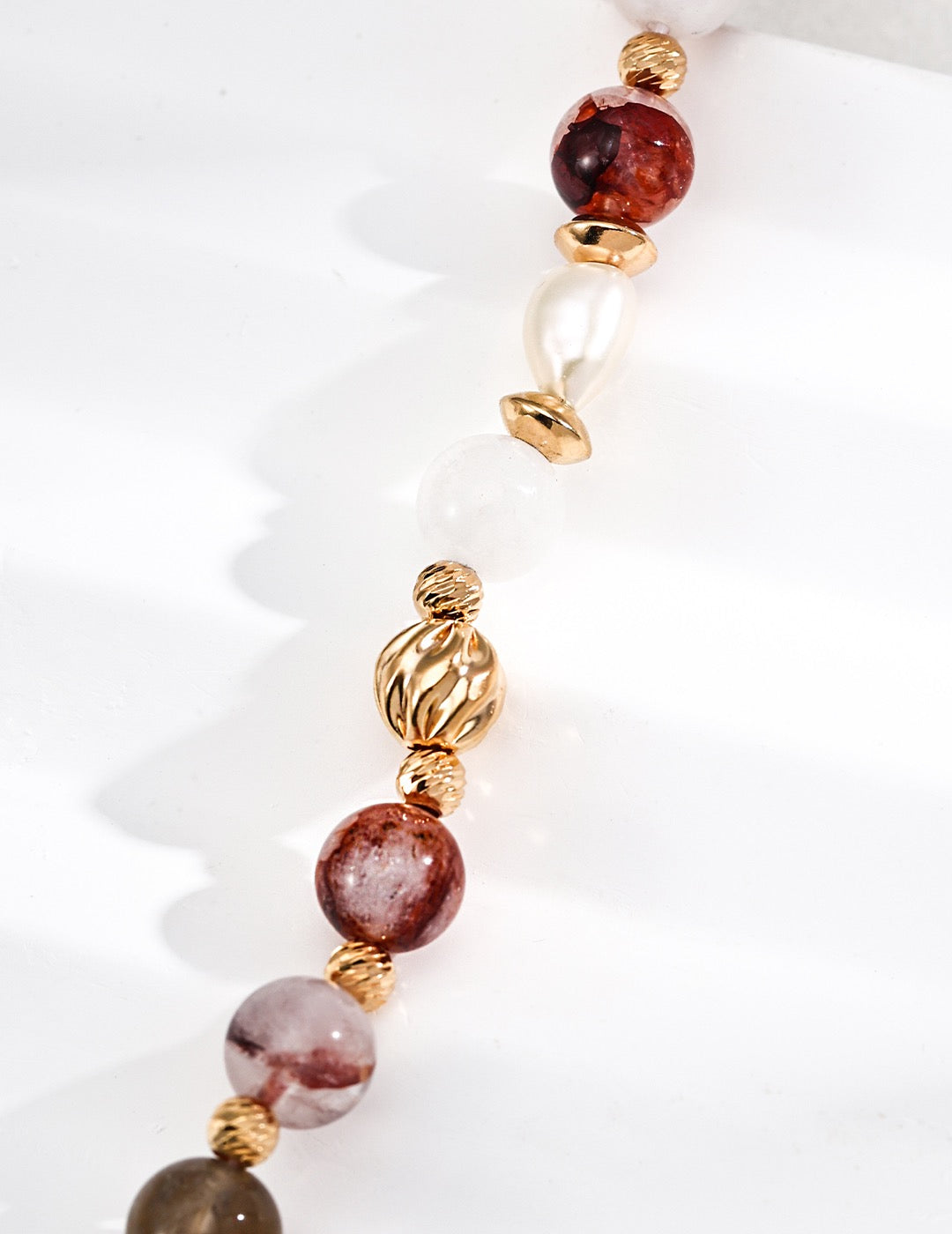 Fire Quartz & Pearl Soleil Bracelet