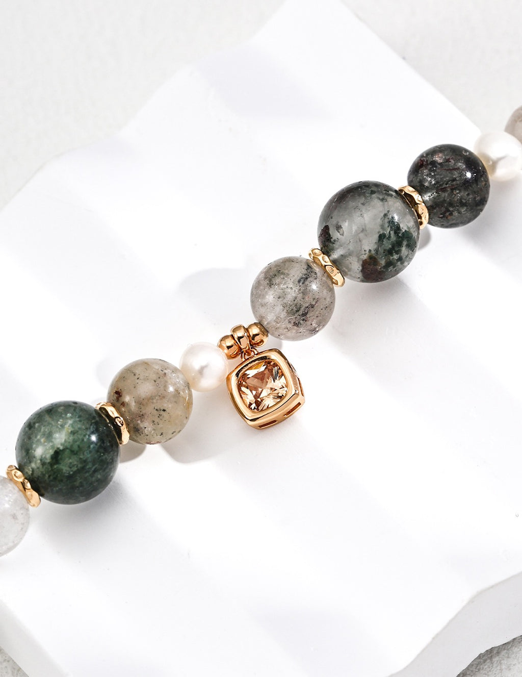 Phantom Quartz & Pearl Forêt Bracelet