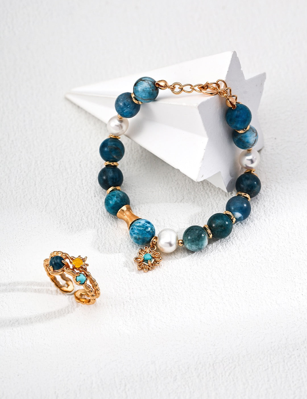 Azurite & Pearl Marea Bracelet