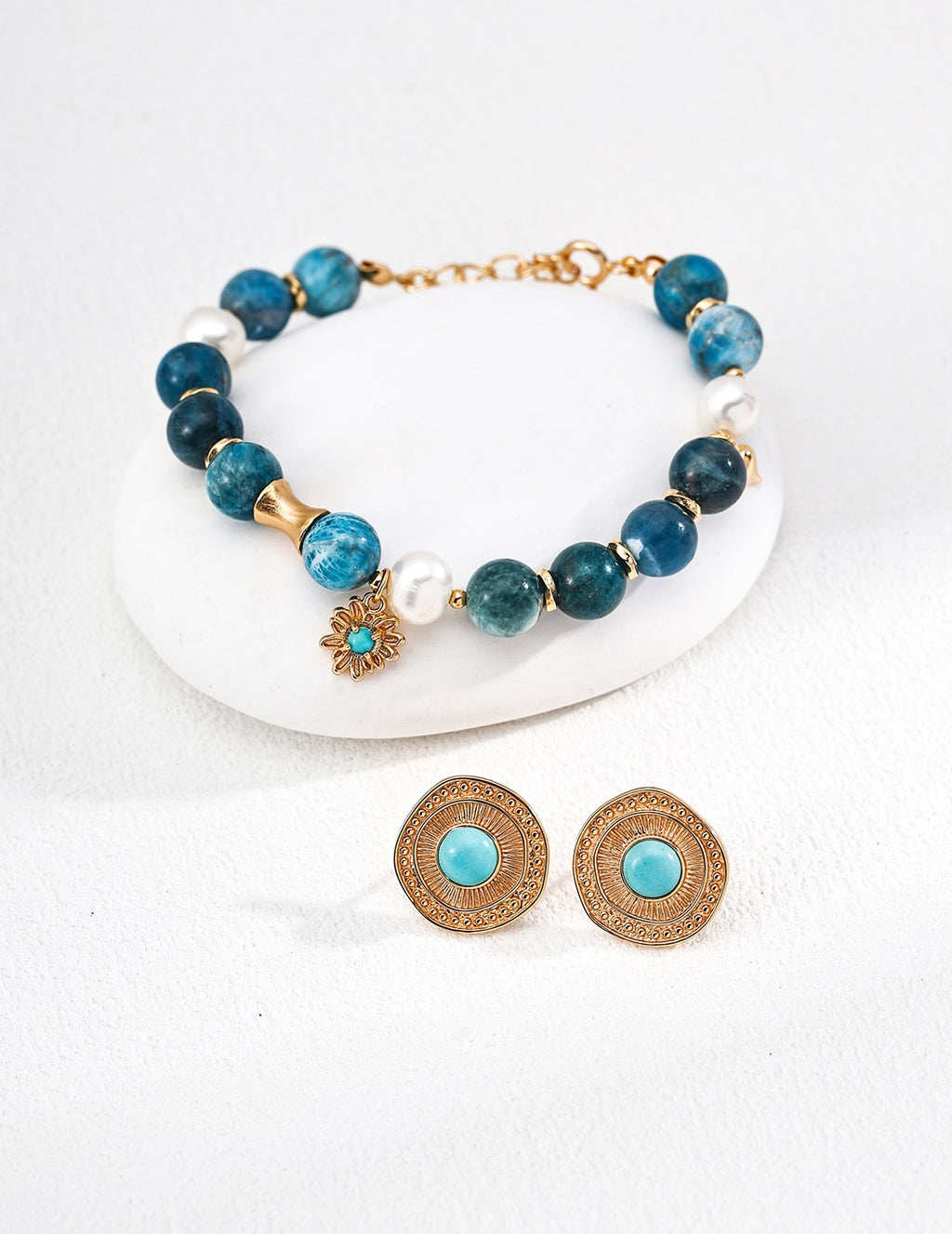 Azurite & Pearl Marea Bracelet