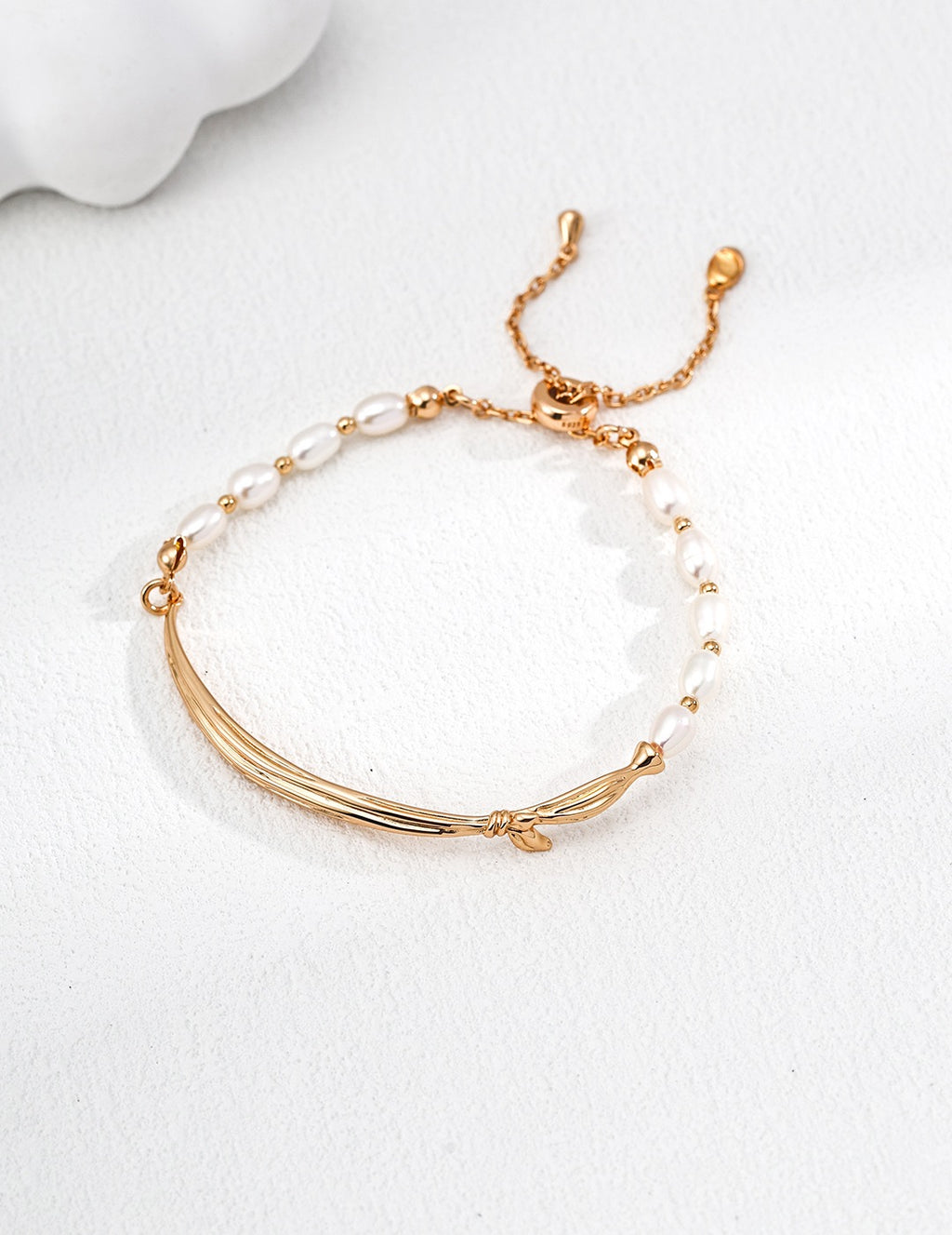 Pearl Knot Ruban Adjustable Bracelet