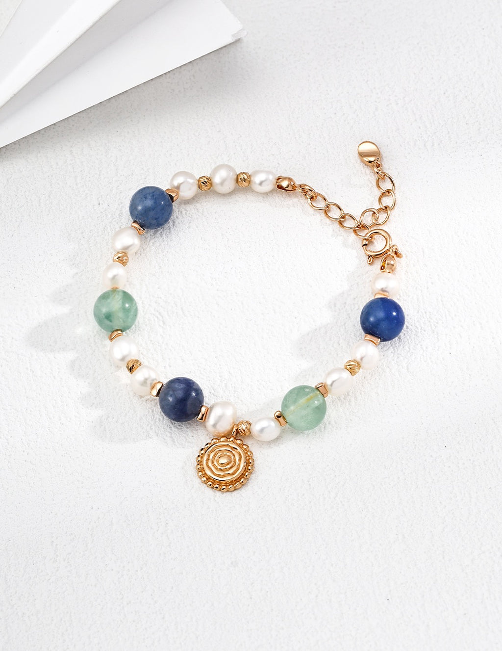 Fluorite & Aventurine Spirale Bracelet