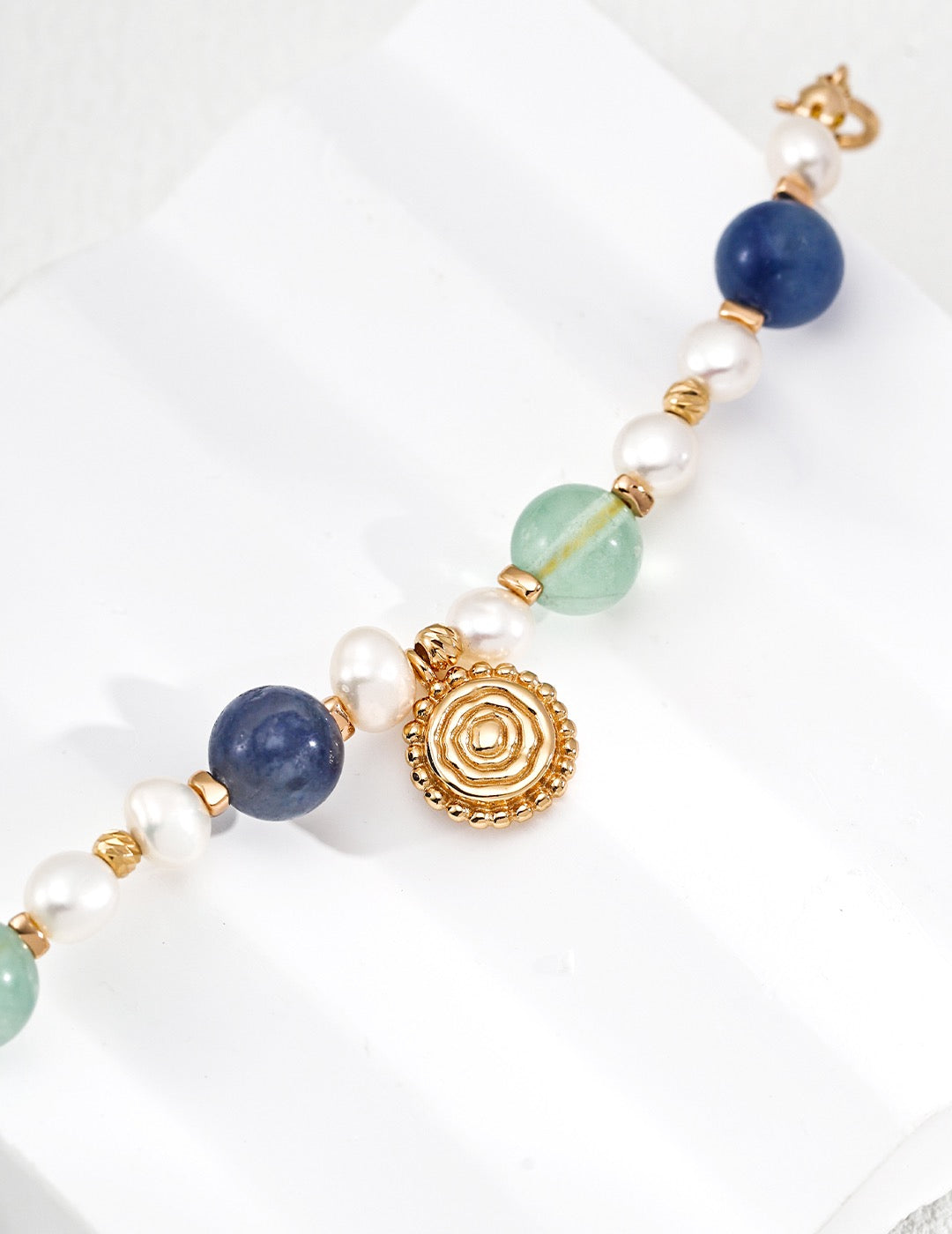 Fluorite & Aventurine Spirale Bracelet