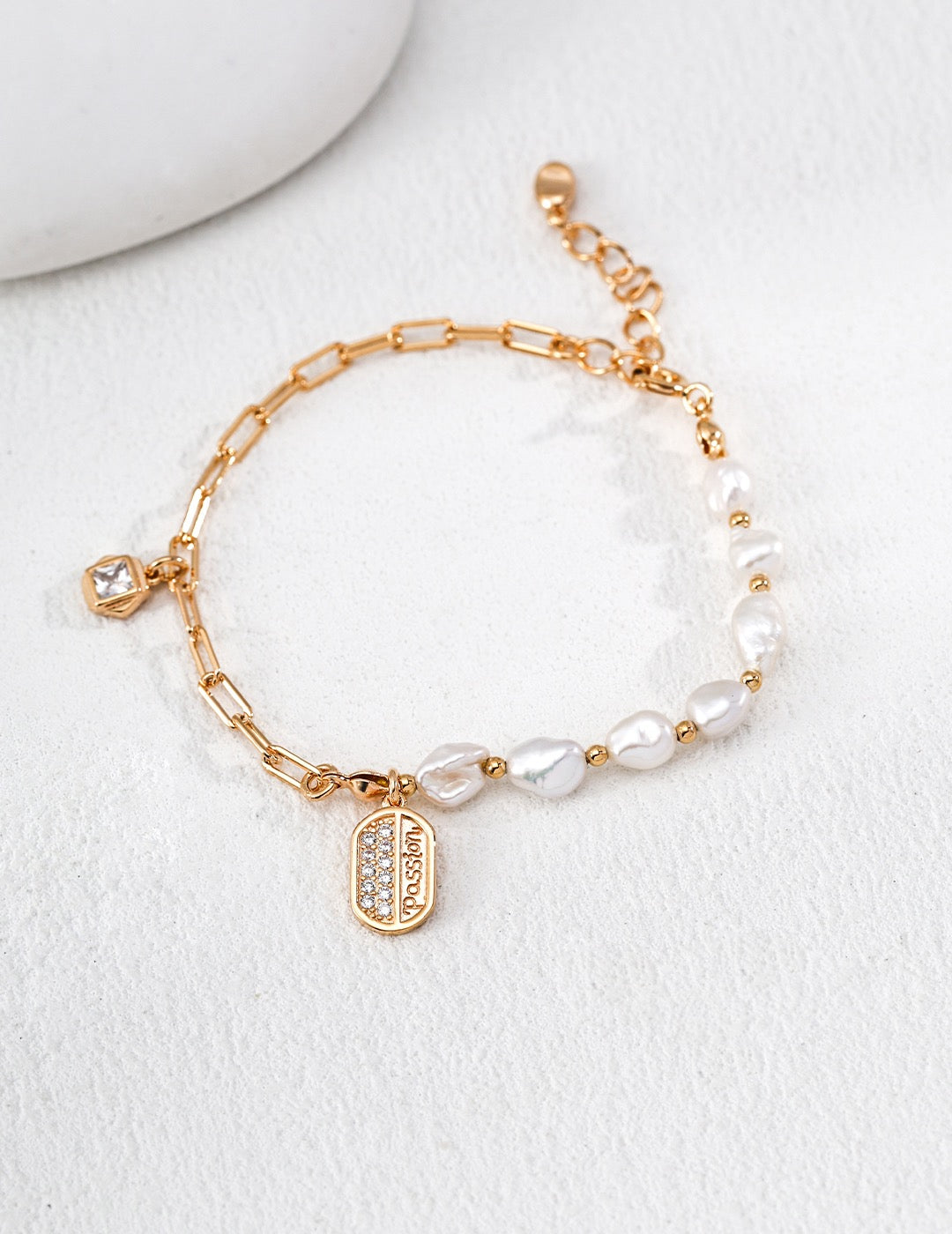 Pearl & Chain Blessée Charm Bracelet