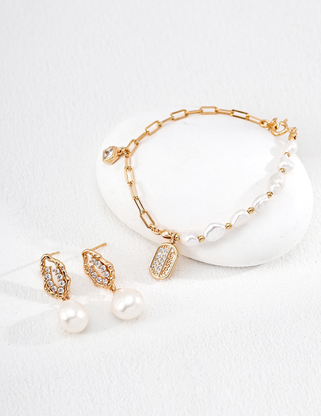 Pearl & Chain Blessée Charm Bracelet