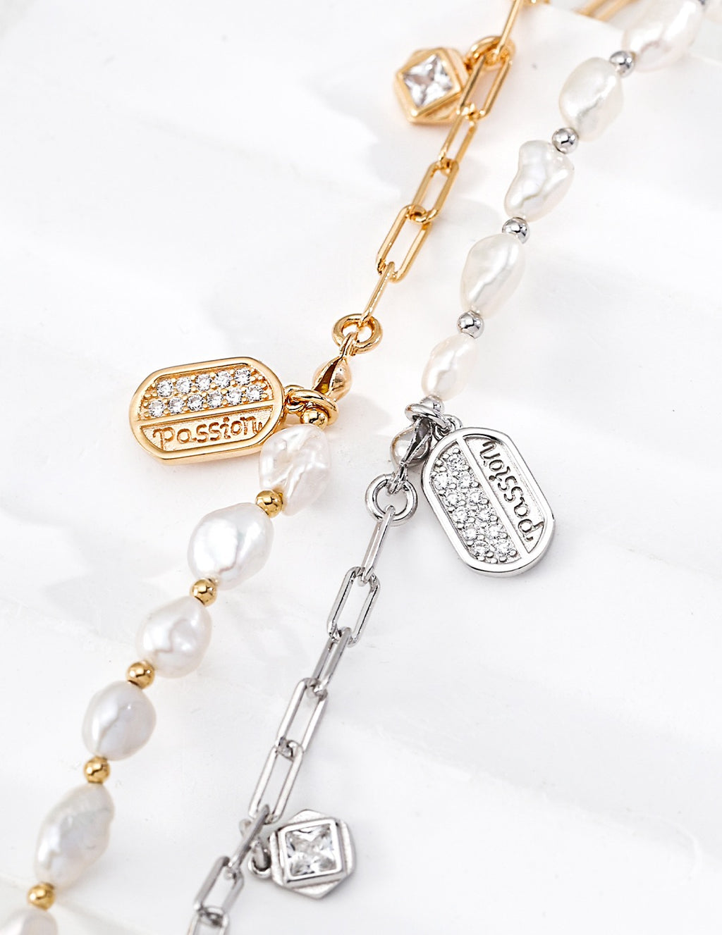 Pearl & Chain Blessée Charm Bracelet