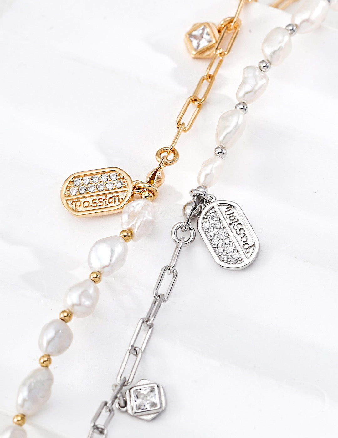 Pearl & Chain Blessée Charm Bracelet