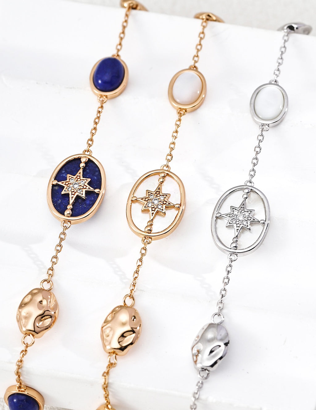 Lapis & Nacre North Star Étoile Bracelet