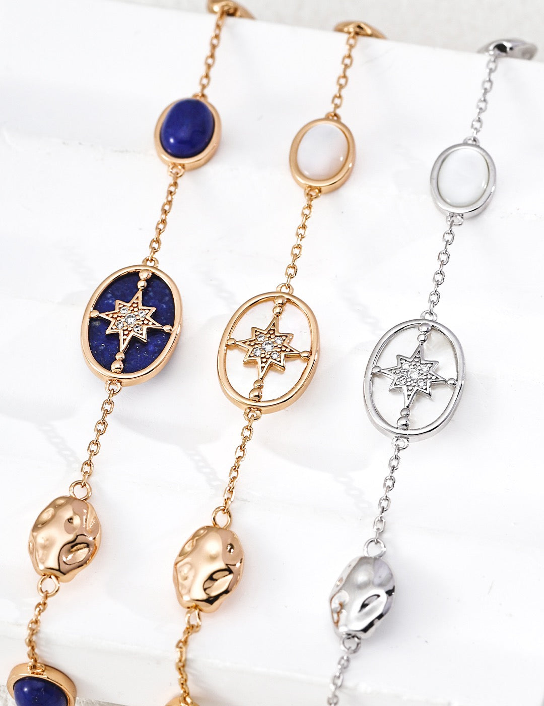 Lapis & Nacre North Star Étoile Bracelet