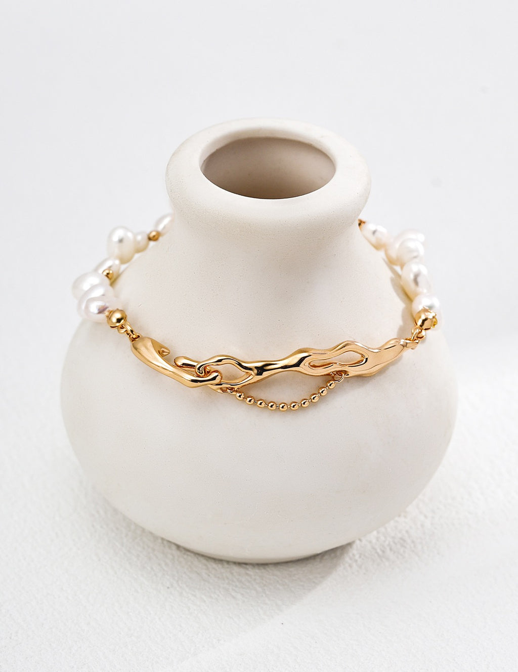 Pearl & Molten Gold Dualité Bracelet
