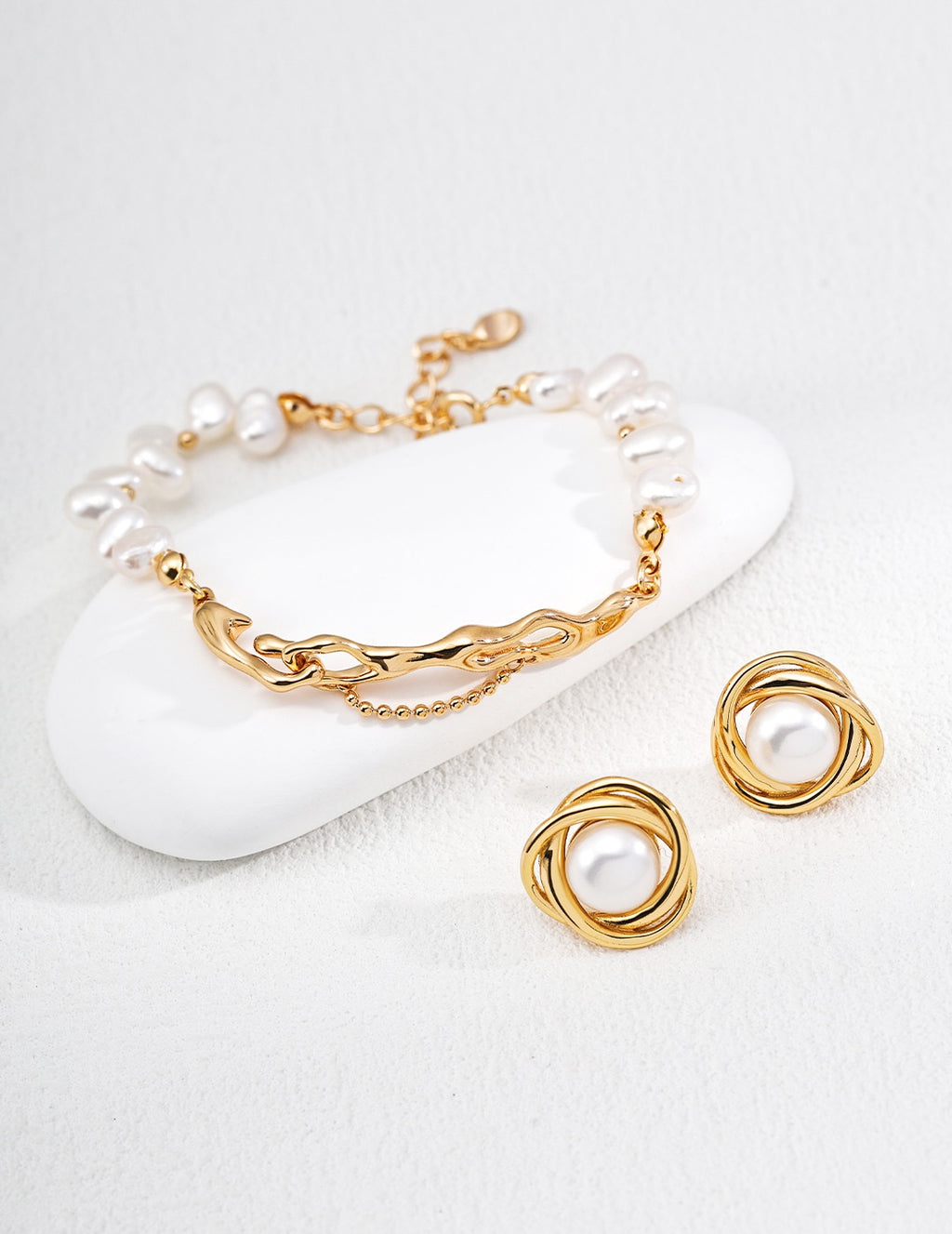 Pearl & Molten Gold Dualité Bracelet