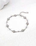 CZ Fleurette Station Chain Bracelet