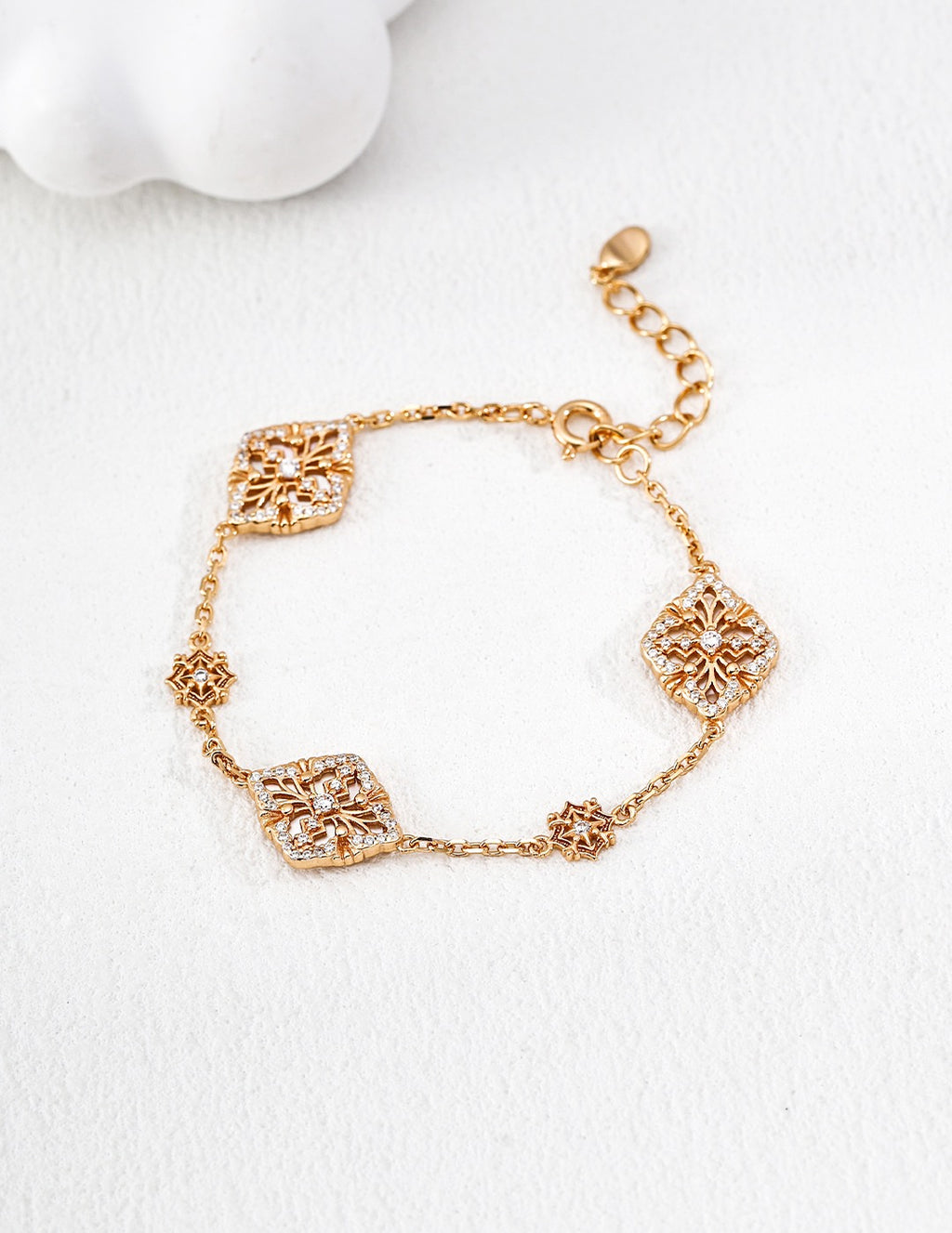 CZ Filigree Arabesque Station Bracelet