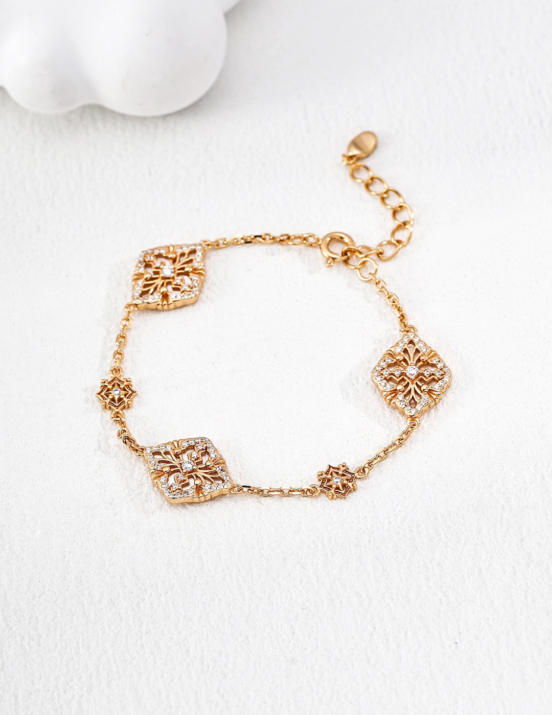 CZ Filigree Arabesque Station Bracelet