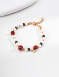 Cinnabar & Moss Agate Laque Rouge Bracelet