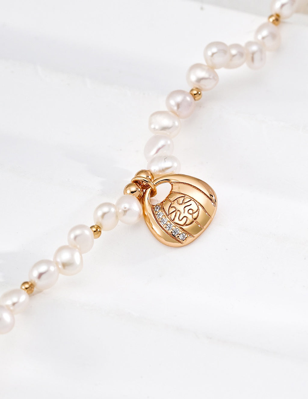 Pearl & CZ Lotus Lantern Charm Bracelet