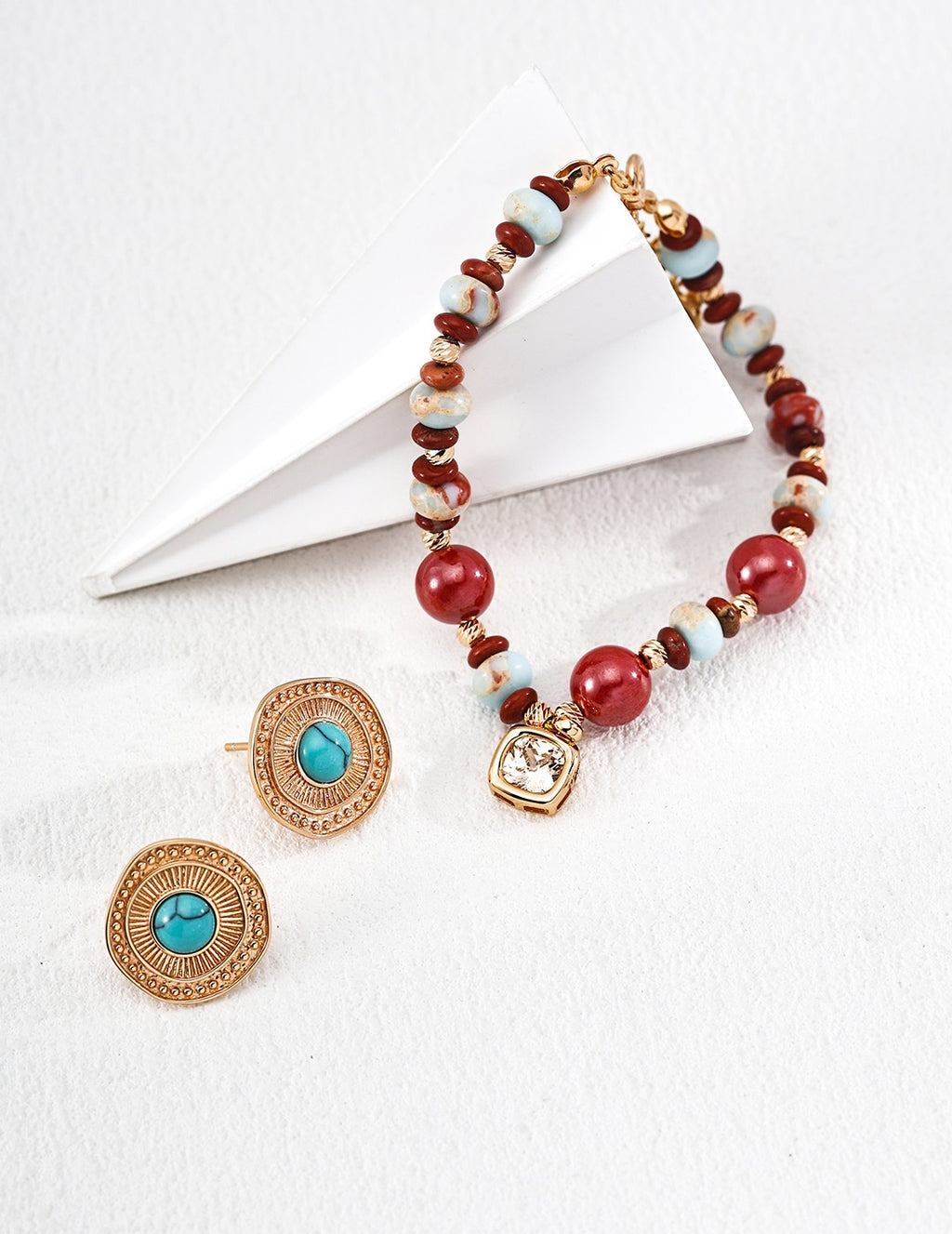 Shoushan Stone & Cinnabar Vermeil Céleste Bracelet