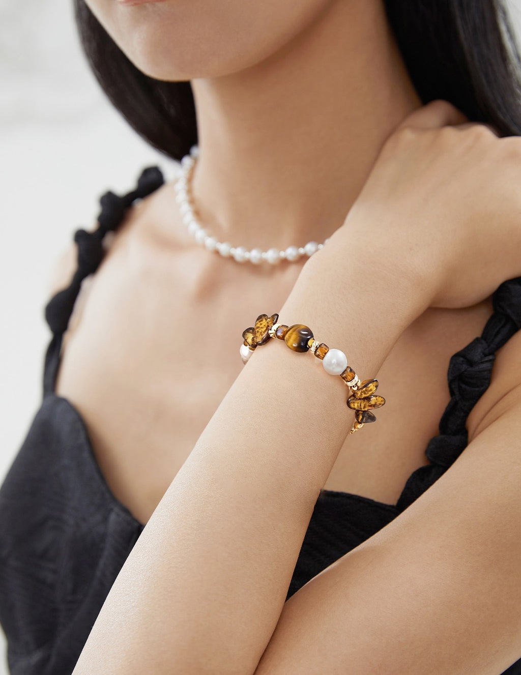 Tiger's Eye & Czech Glass Terre Fauve Bracelet