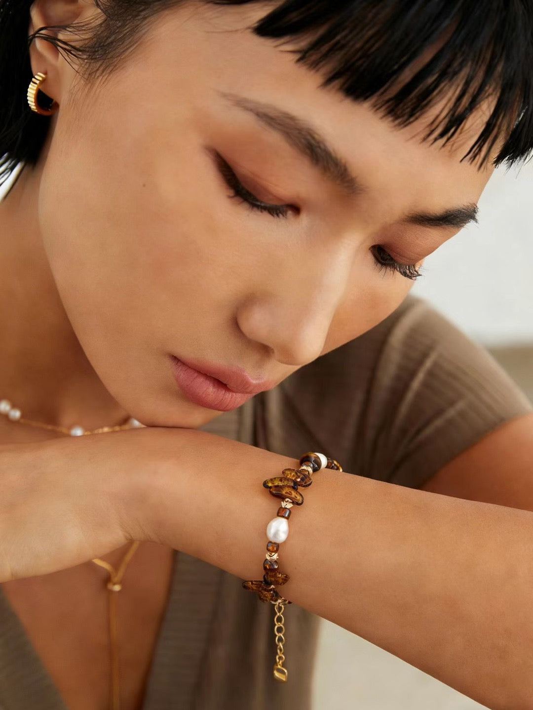 Tiger's Eye & Czech Glass Terre Fauve Bracelet