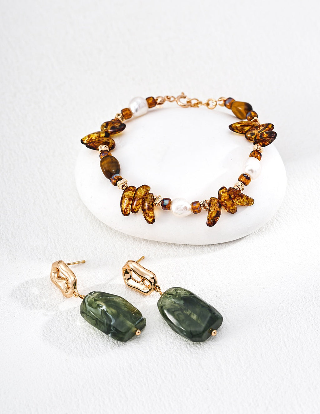 Tiger's Eye & Czech Glass Terre Fauve Bracelet
