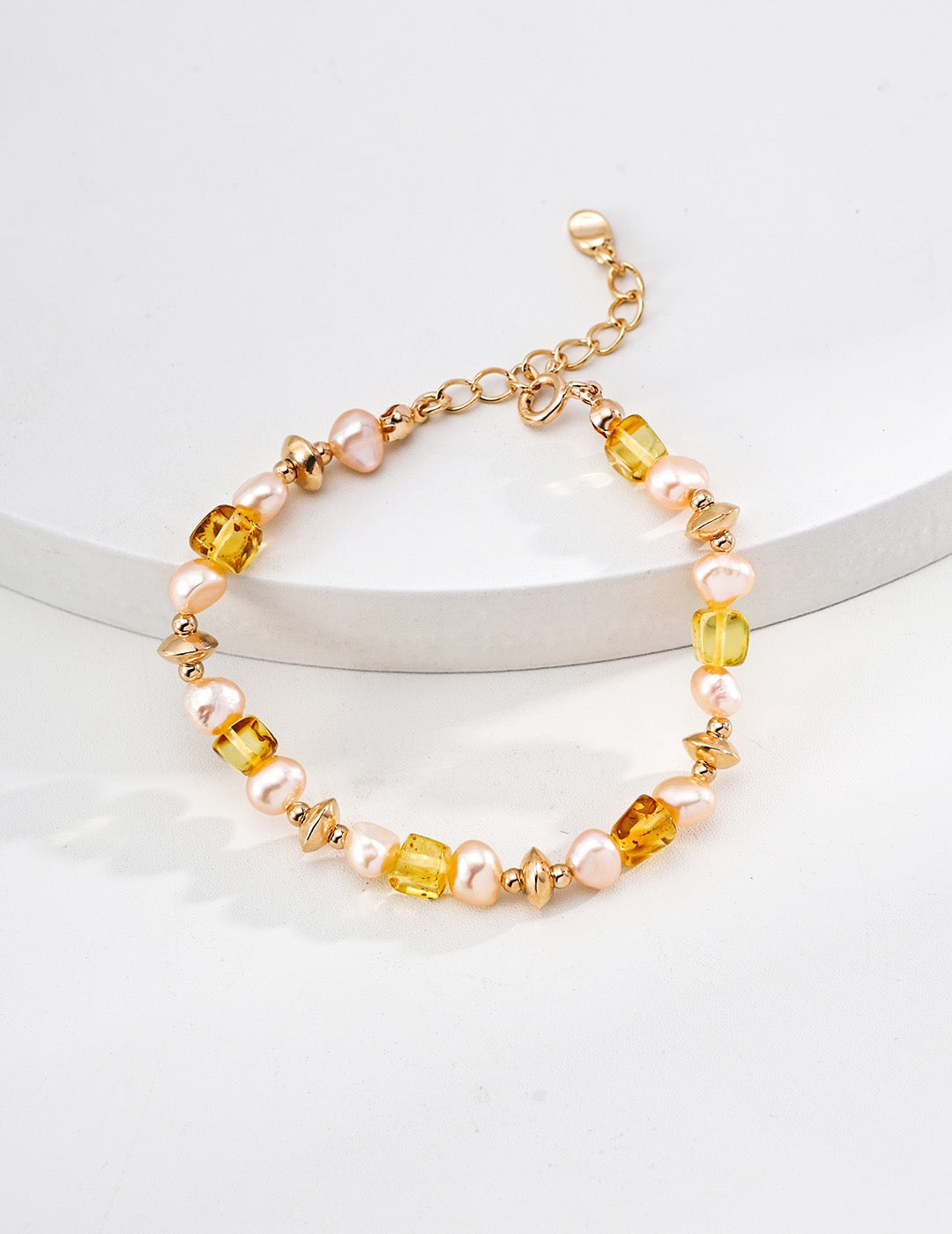 Amber & Champagne Pearl Soleil Doré Bracelet