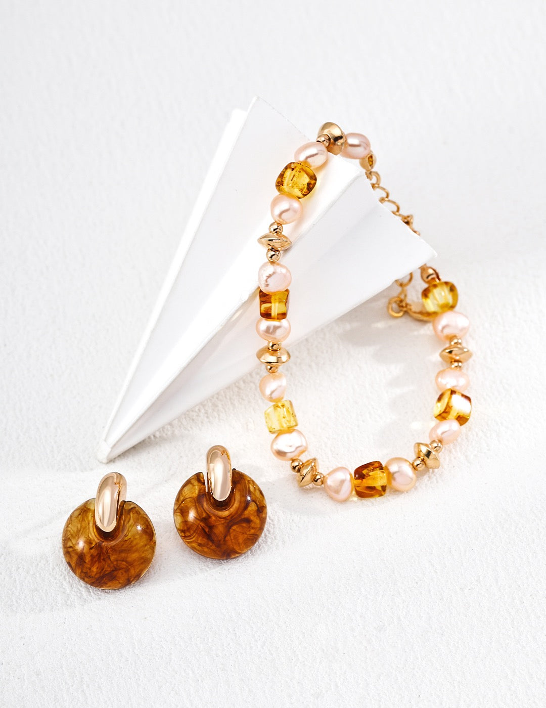 Amber & Champagne Pearl Soleil Doré Bracelet
