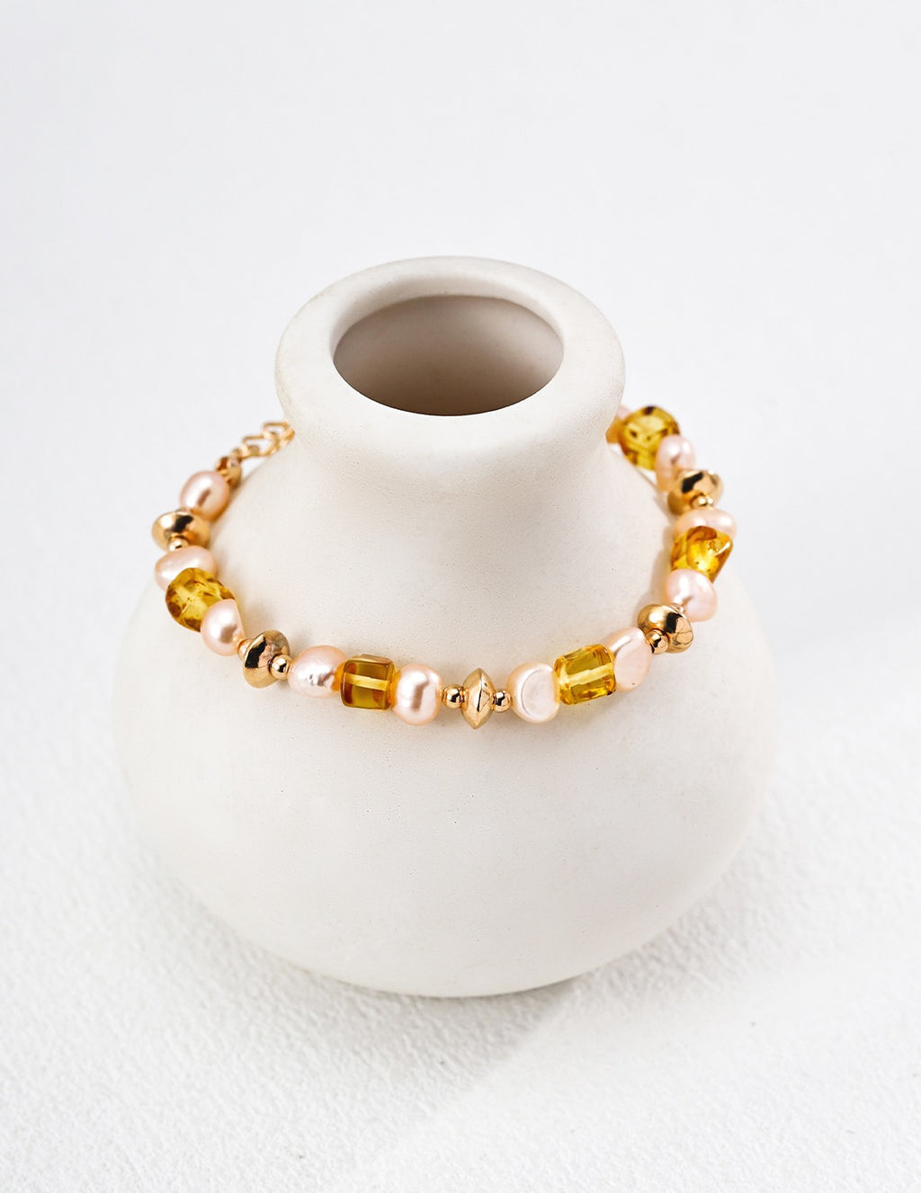 Amber & Champagne Pearl Soleil Doré Bracelet