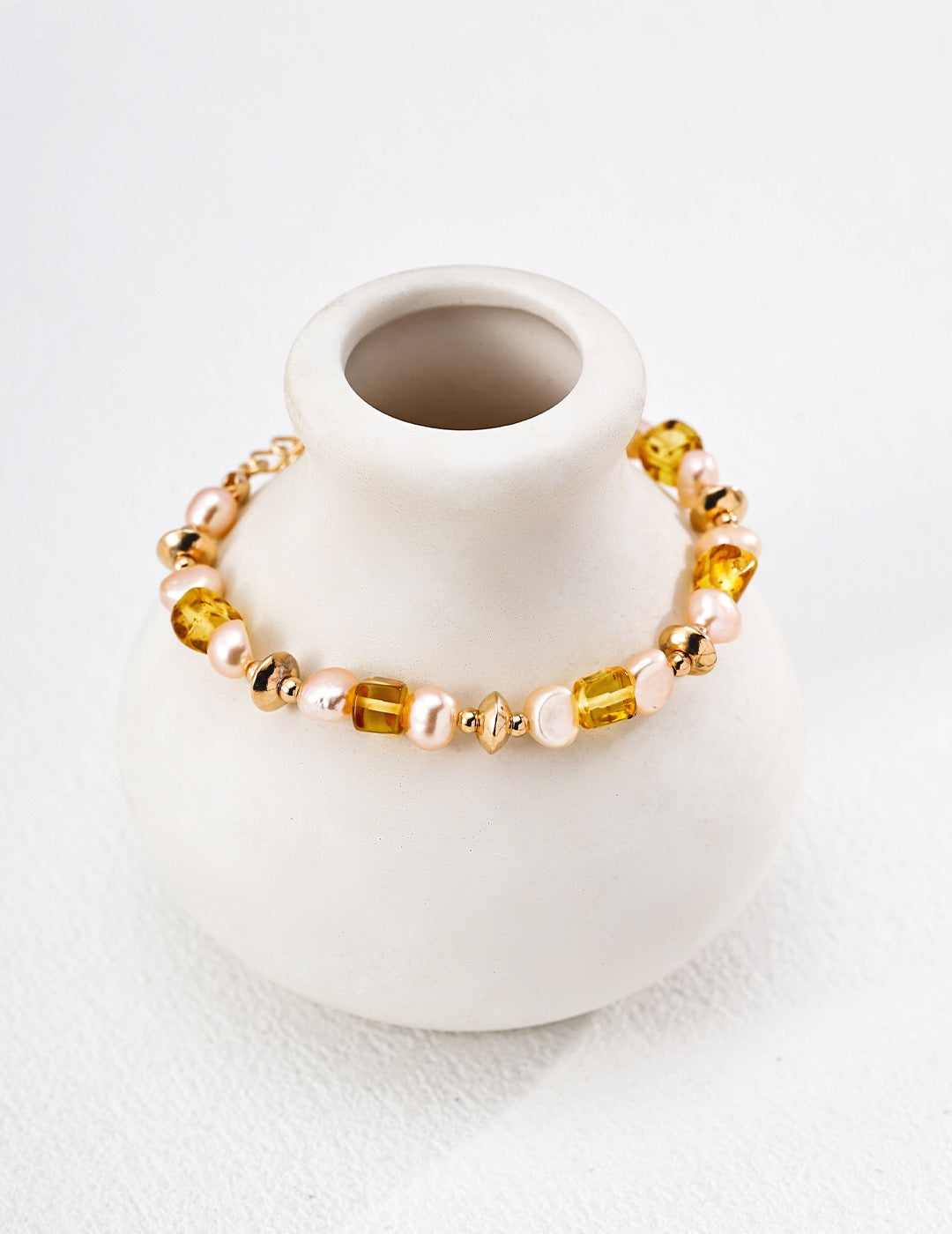 Amber & Champagne Pearl Soleil Doré Bracelet