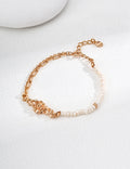 Pearl & Paperclip Rose Papillon Bracelet