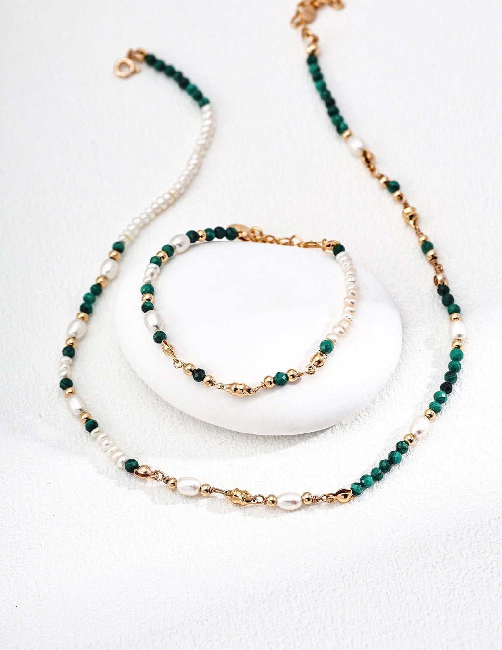 Pearl & Malachite Jardin Vert Bracelet