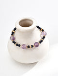 Amethyst & Black Sandstone Nuit Violette Bracelet